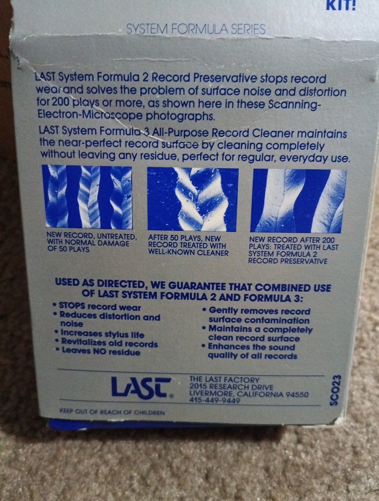 Record Preservative And All-purpose Record Cleaner System Formula Two And Three
