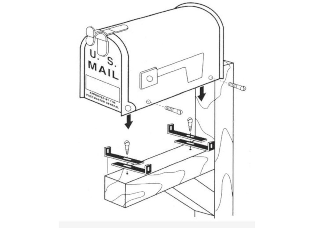 MB100000 Galvanized Steel Mailbox Mounting Bracket Universal Base Adapter