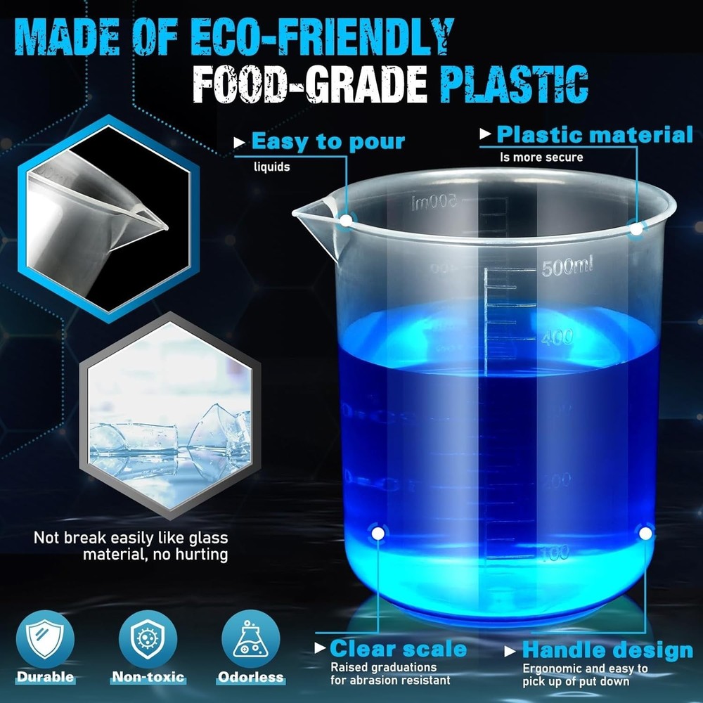 Eco-Friendly Science Lab Kit: Clear Cylinders & Beakers for Home Experiments