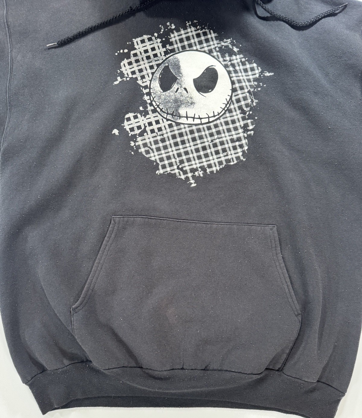 Nightmare Before Christmas Black Hoodie Disney Jack Skellington XL Pullover