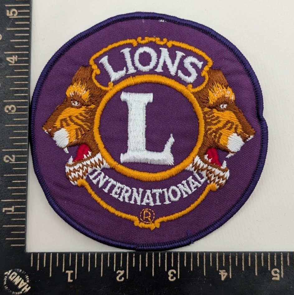Lions Club International Patch Purple Gold Two Lion Heads Emblem Badge - 5"