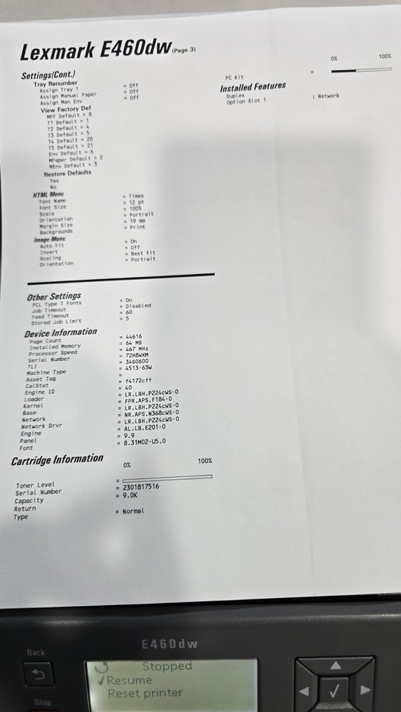 Lexmark E460dn Workgroup Laser Printer | Duplex | Network | Fast & Reliable