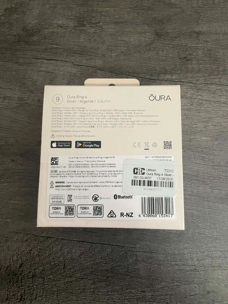 Oura Ring 4 Silver - Size 9