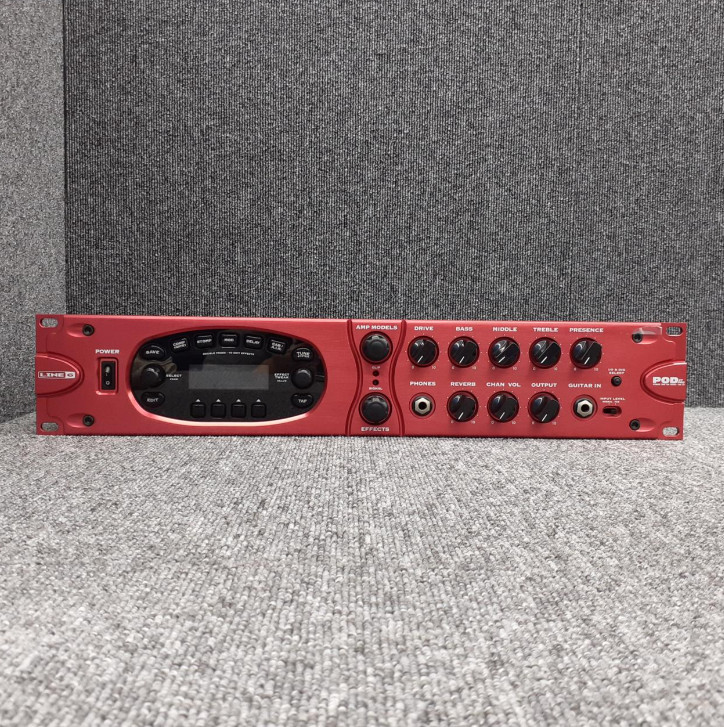 LINE6 POD XT PRO Multi-Effects Processor Guitar Pedal Red Main Unit Only Used