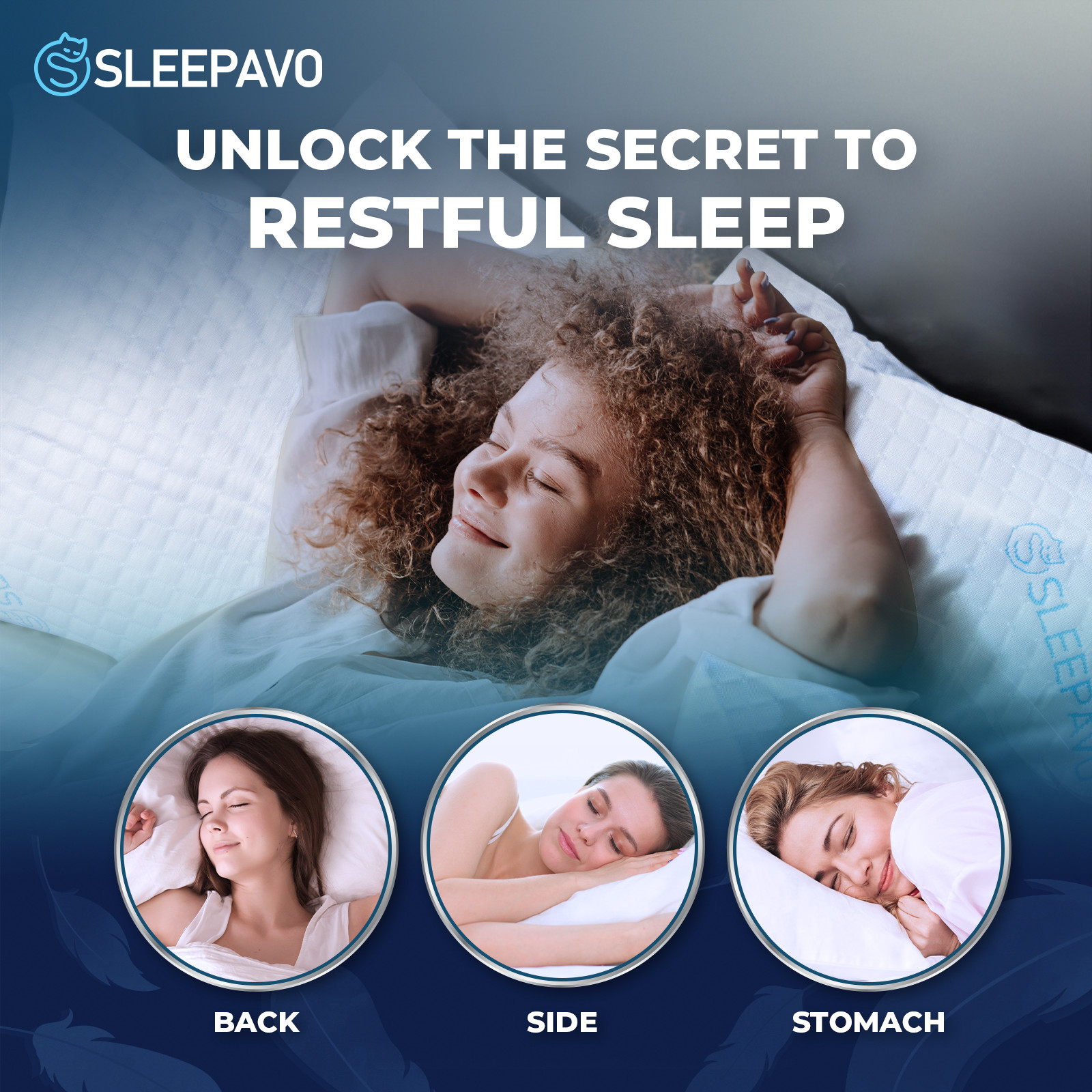 Sleepavo Adjustable Shredded Memory Foam Pillow, Firm & Cooling (Queen, 1 Pack)