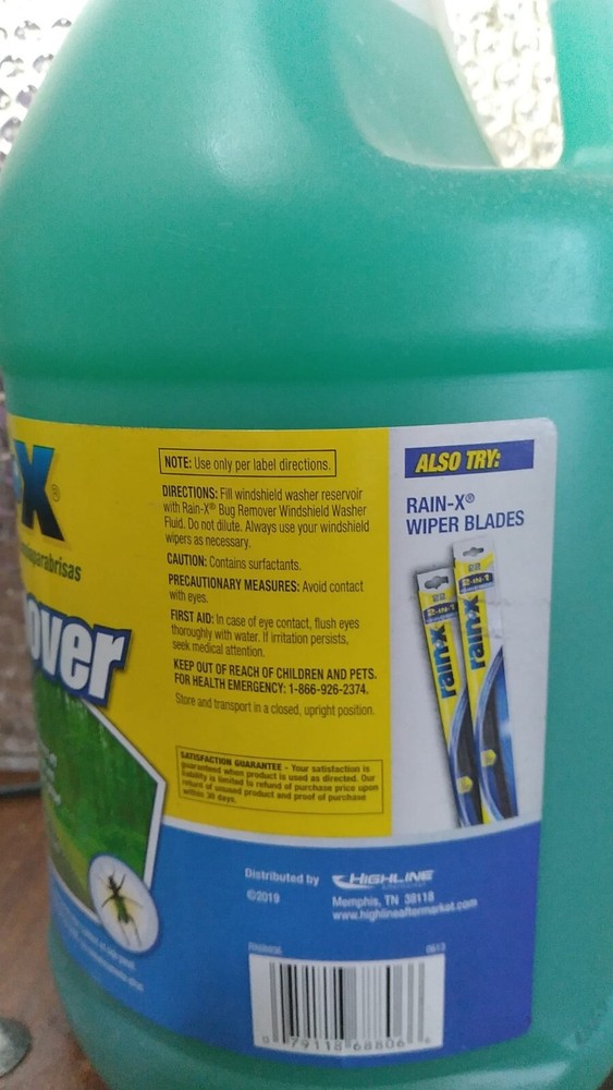 Rain-X 113605 +32F Bug Remover Windshield Washer Fluid 1 Gallon