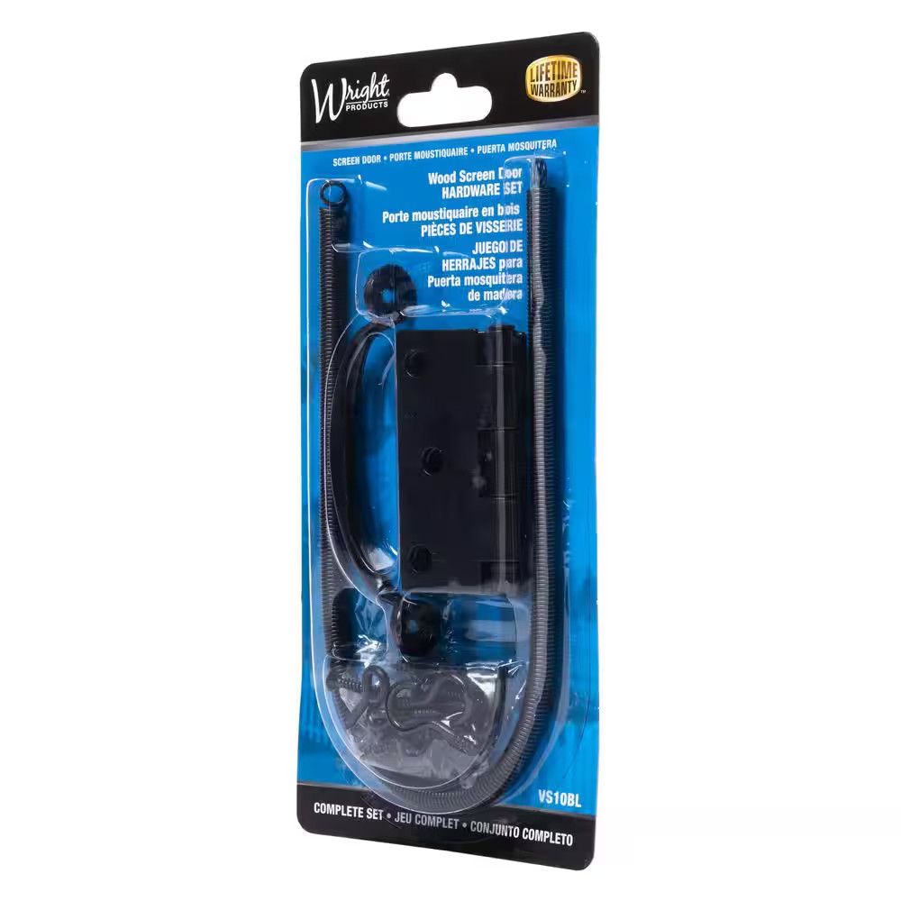 Screen and Storm Door Set with Spring, Black