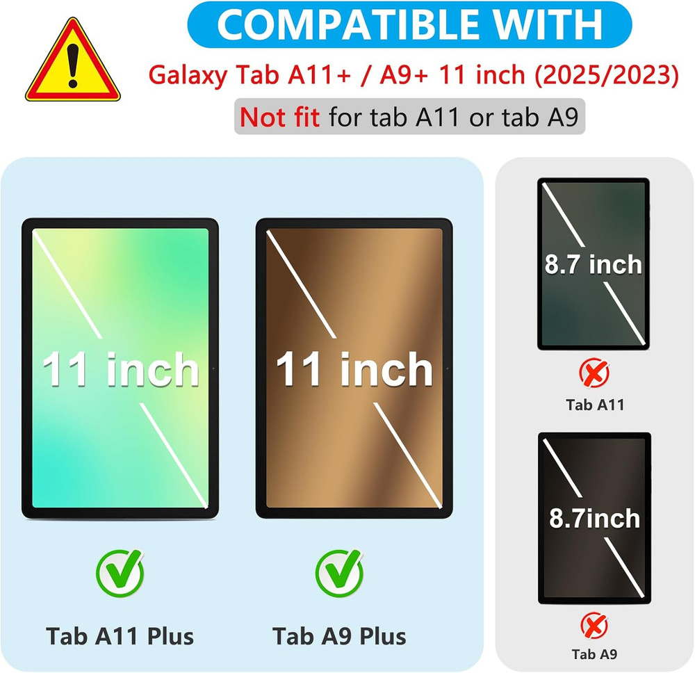 3 Pack Screen Protector for Samsung Galaxy Tab A11 Plus (A11+)/A9 Plus (A9+) 5G