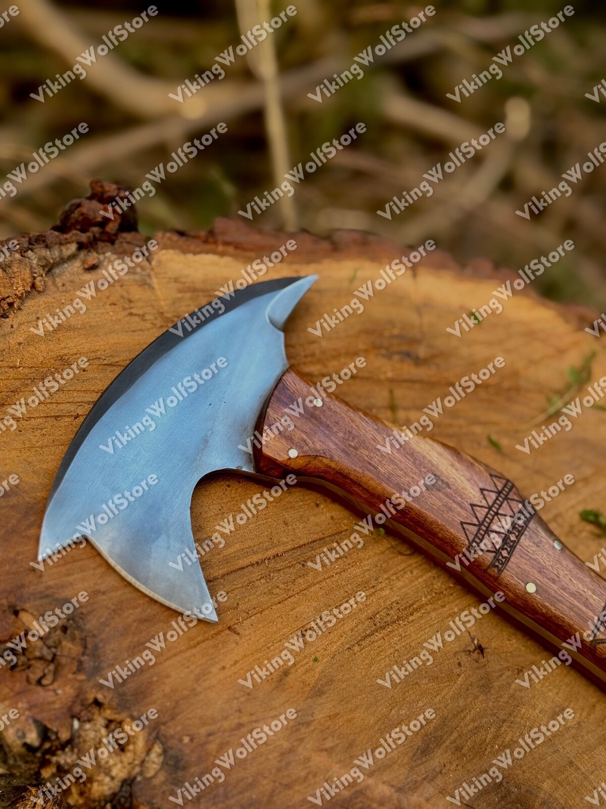 CUSTOM HANDMADE 14" CARBON STEEL REPLICA WINKLER HUNTING/THROWING AXE W/SHEATH