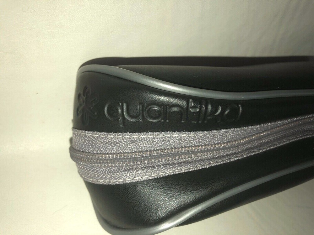 Quantika Black Gray Zipper Soft Shell Eyeglass Sunglass Essentials Case