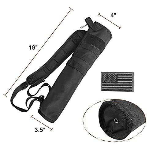 Archery Lightweight Back Arrow Quiver Foldable Compact Hip Arrows Bag 4"Diameter