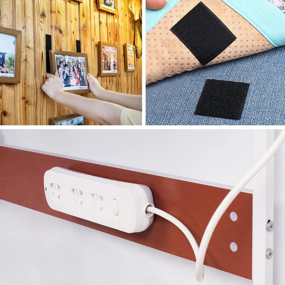 12 Sets 2x4 Inch Hook and Loop Strips with Adhesive - Double Sided Tape Heavy...