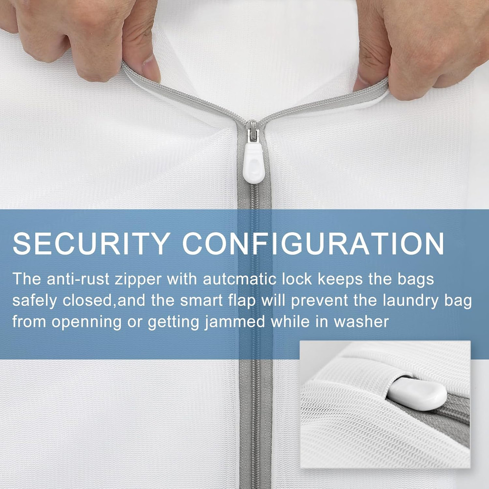 3Pcs Durable Fine Mesh Laundry Bags for Delicates (1Large, 1Medium, 1Small)
