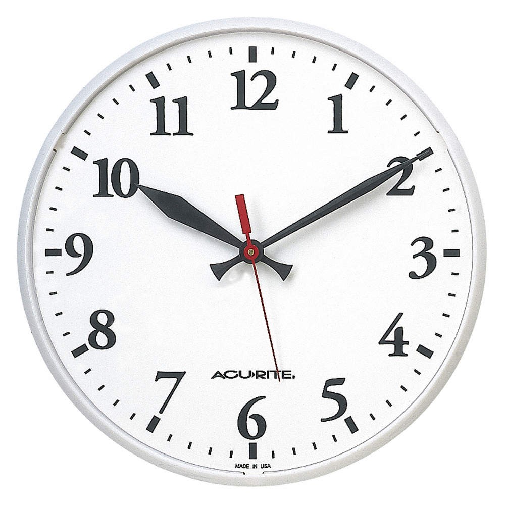 GRAINGER APPROVED 3LYK5 Analog Clock,Plastic,12 1/2" Diameter 3LYK5