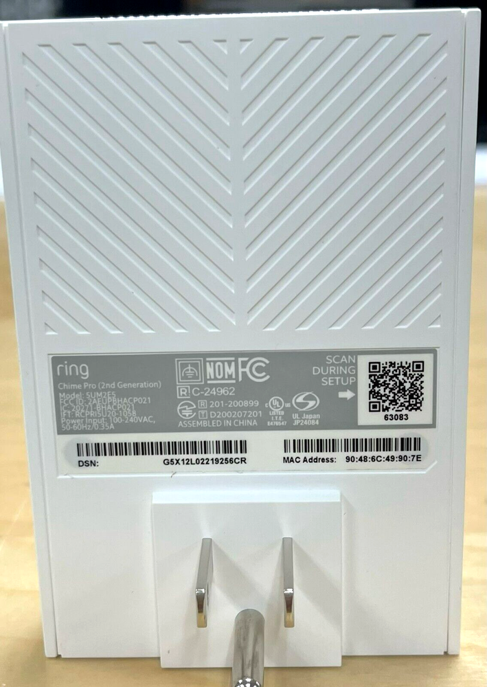 Ring Chime Pro Wifi Extender, Nightlight & Chime for Ring Devices White, New
