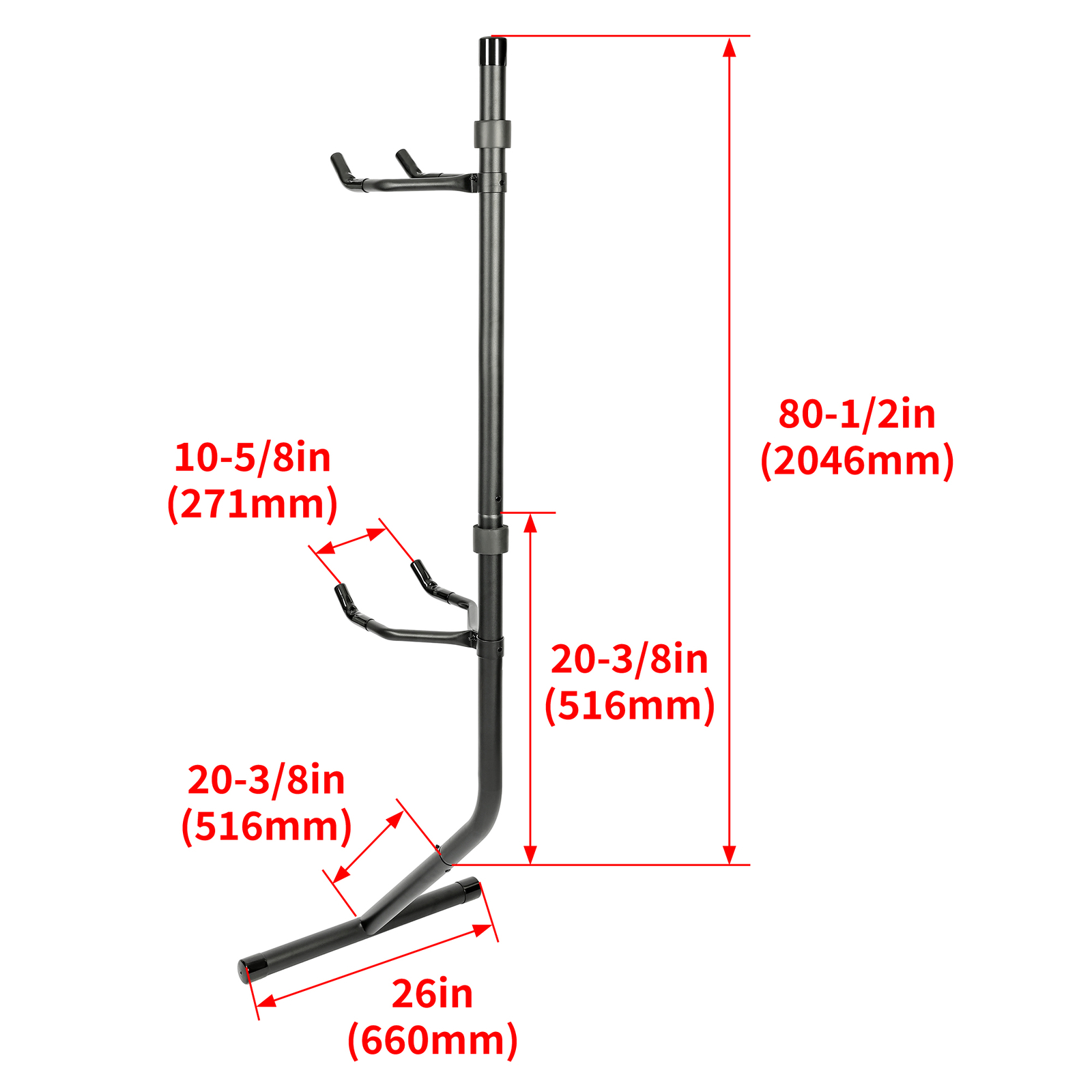 Bike Storage Gravity Stand Space-Saving Bike Rack W/Adjustable Arm Holds 2 Bikes