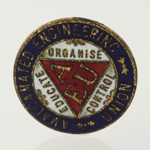 Amalgamated Engineering Union - Vintage AEU Member Lapel Cuff Button Enamel