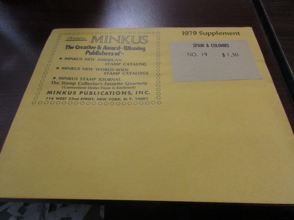 "MINKUS"  1979  SUPPLEMENT SPAIN & COLONIES  #19   W/FREE SHIPPING!!!