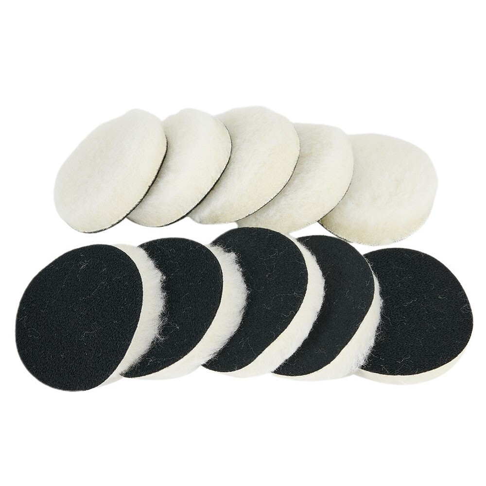 10Pcs/Set 3-Inch Wool Buffing Bonnet-Pad Car Polishing Buffer Hook & Loop POLISH