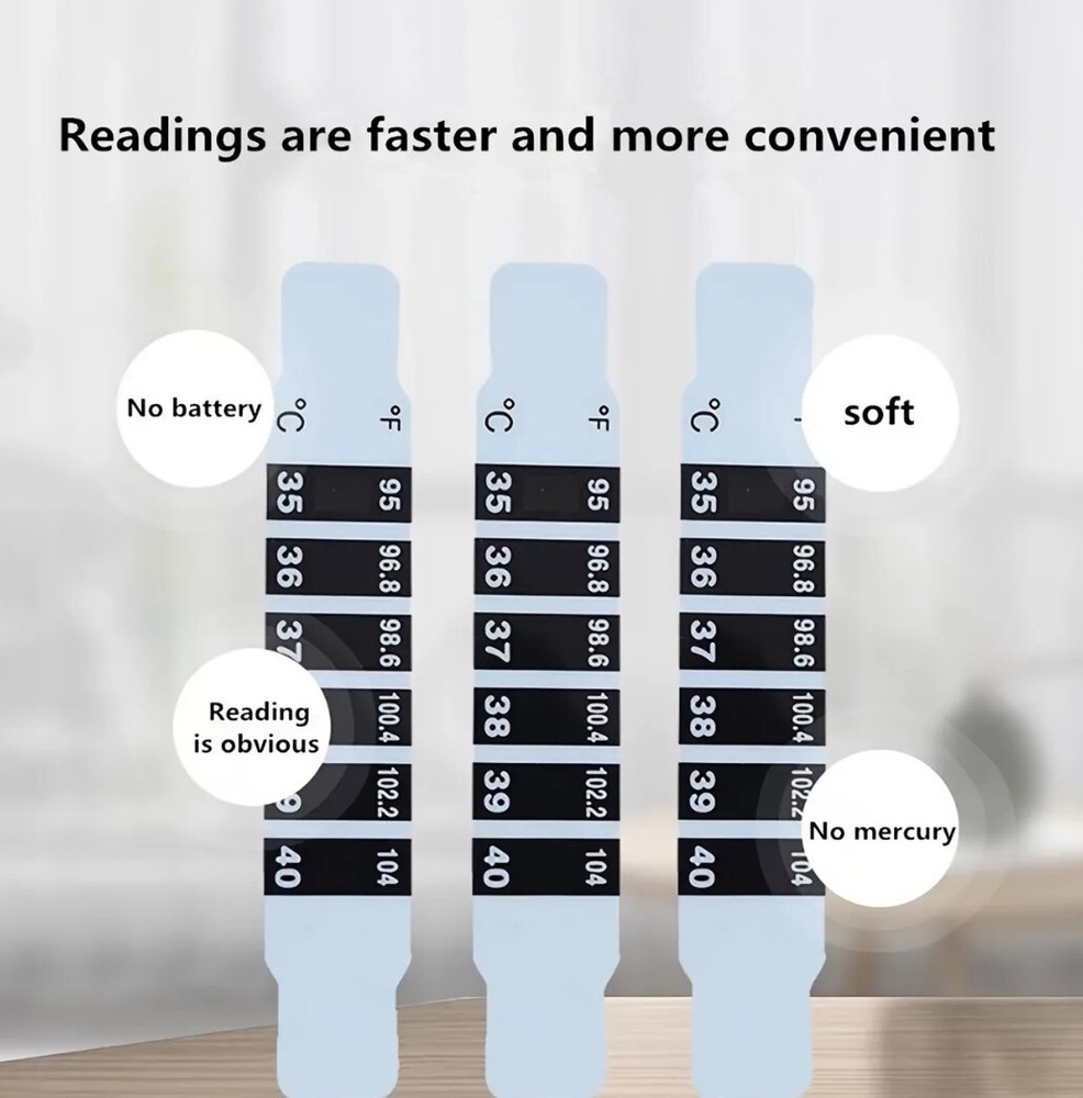 15s' Quick Read Forehead Thermometer Strips 2PCs,Great For Checking Fever...
