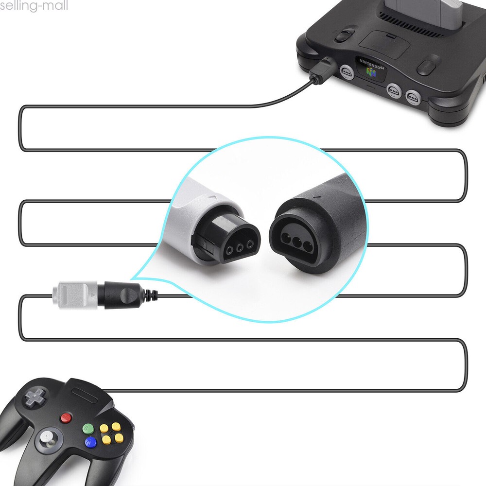 for N64 Console Games Wired Controllers Gamepad Joystick /1.8m Extension Cable