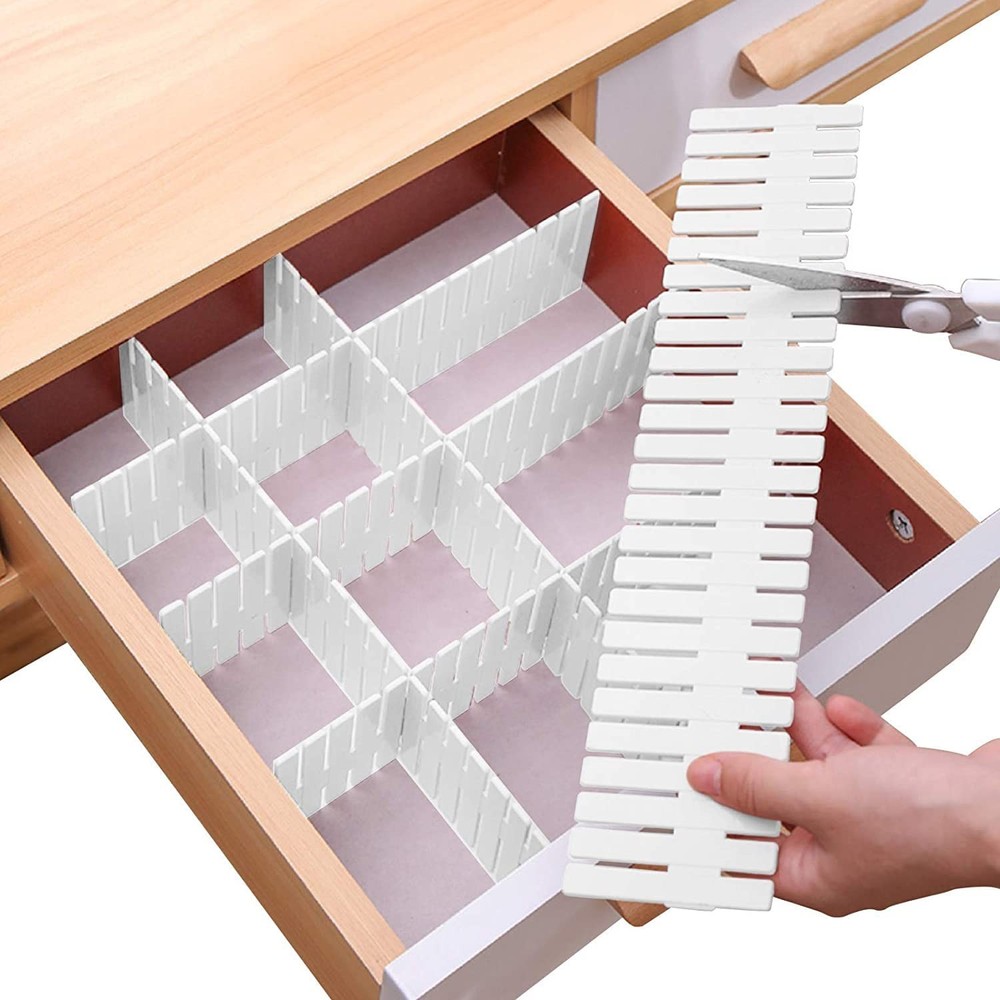Drawer Divider Adjustable Diy Storage Organizer Separator for Tidying Clutter...
