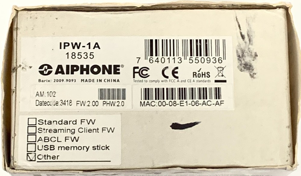 Aiphone IPW-1A Network Intercom Adaptor