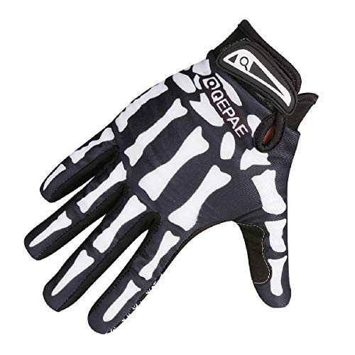Skeleton Gloves Adjustable Medium #1 Black - Full Finger - Skeleton Pattern