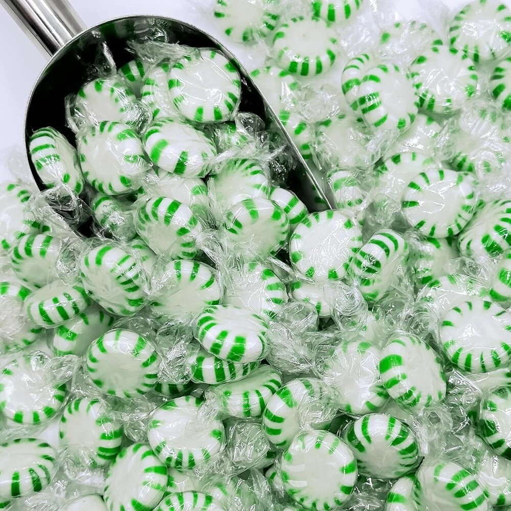 Spearmint Starlight Mints, Individually Wrapped, Bulk Hard Candy (2 Pounds)