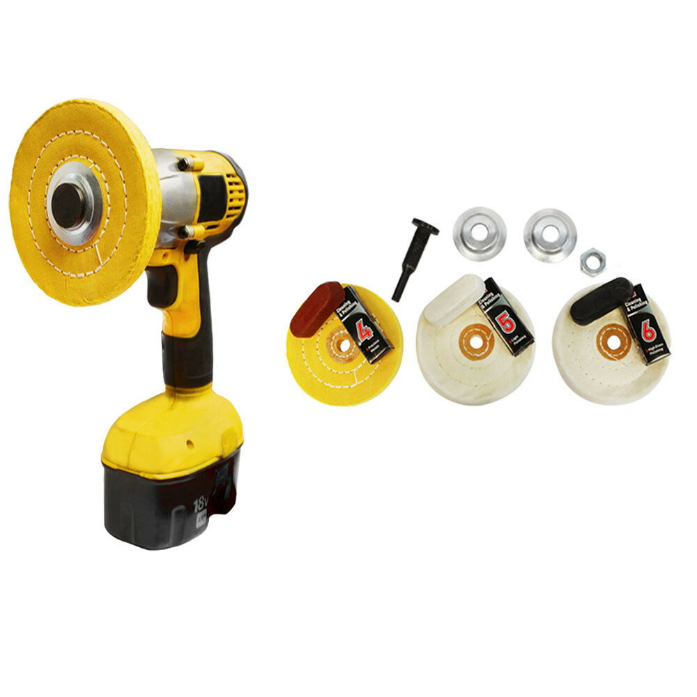 Polishing & Buffing Pad Kit for Drill | Includes Chuck Arbor & Compound Set