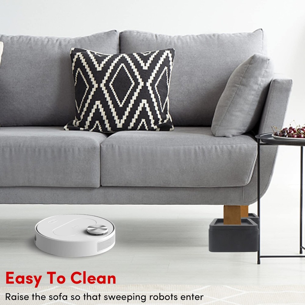 Oversized Bed Risers Heavy Duty Stackable 4 Pack, Furniture Risers for Sofas .