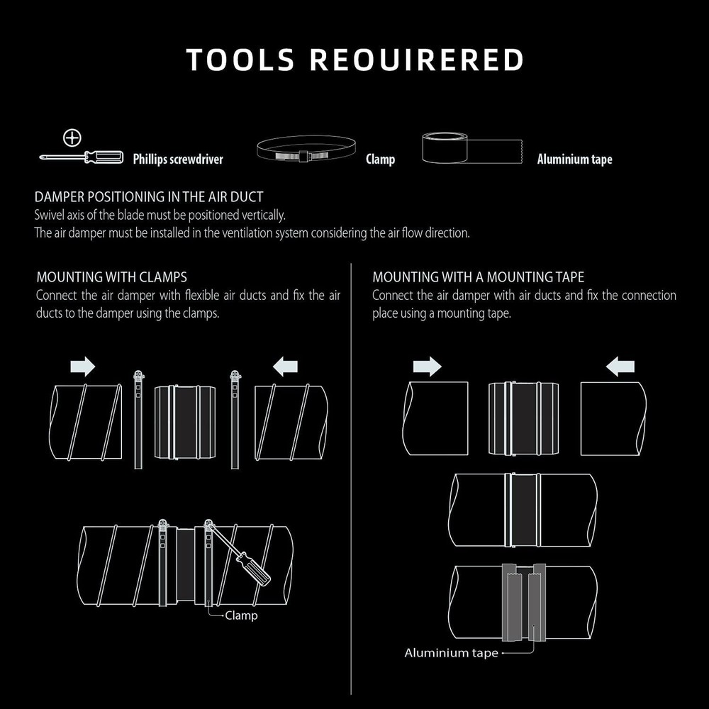 4 Inch Professional Backdraft Damper Shutter Connector Duct