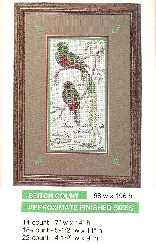 QUETZALS  CROSS STITCH  PATTERN  ONLY HM - EYUP