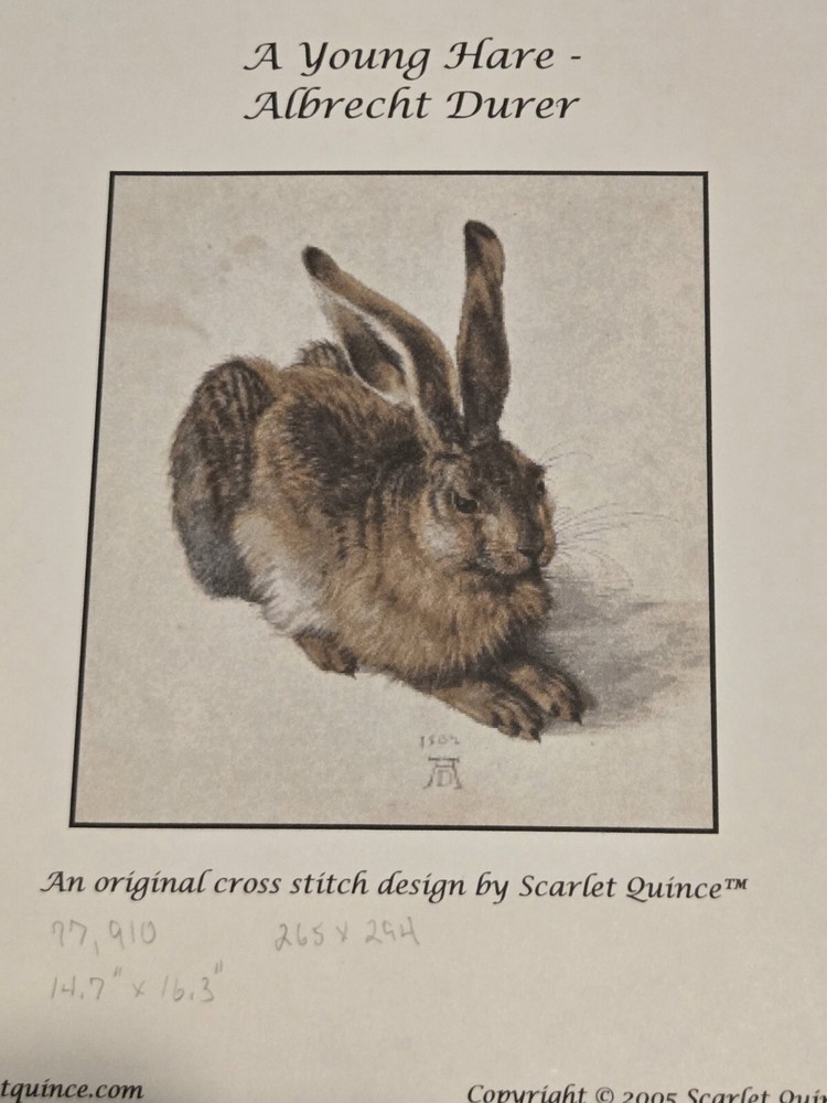Scarlet Quince Cross Stitch Pattern A Young Hare