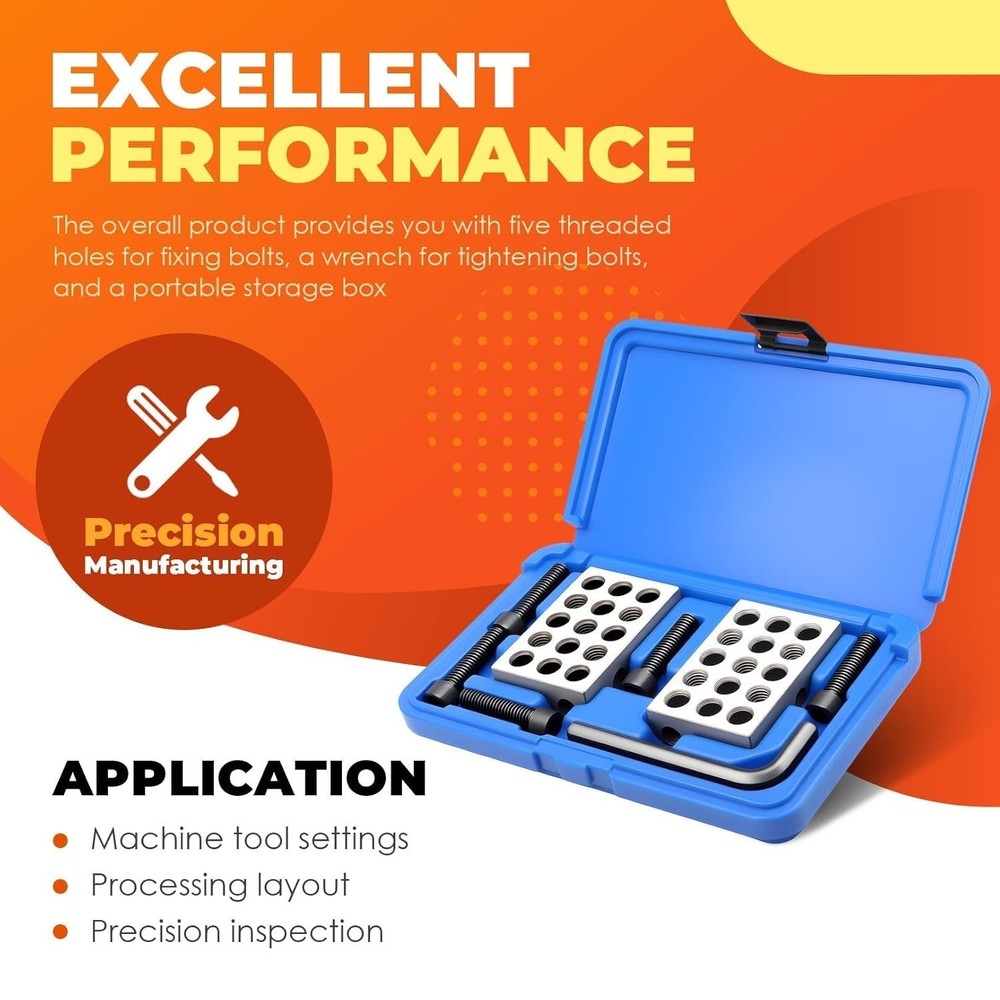 Precision 123 Parallel Blocks Set with Case & Screws 0.0001 Industrial Tools Kit