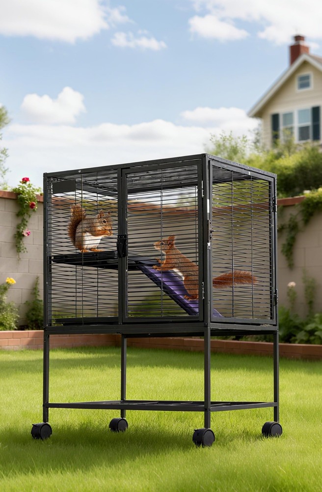 34'' Multi-Level Small Animals Cage w/ Ramp Extra Storage Stand RemovableTray