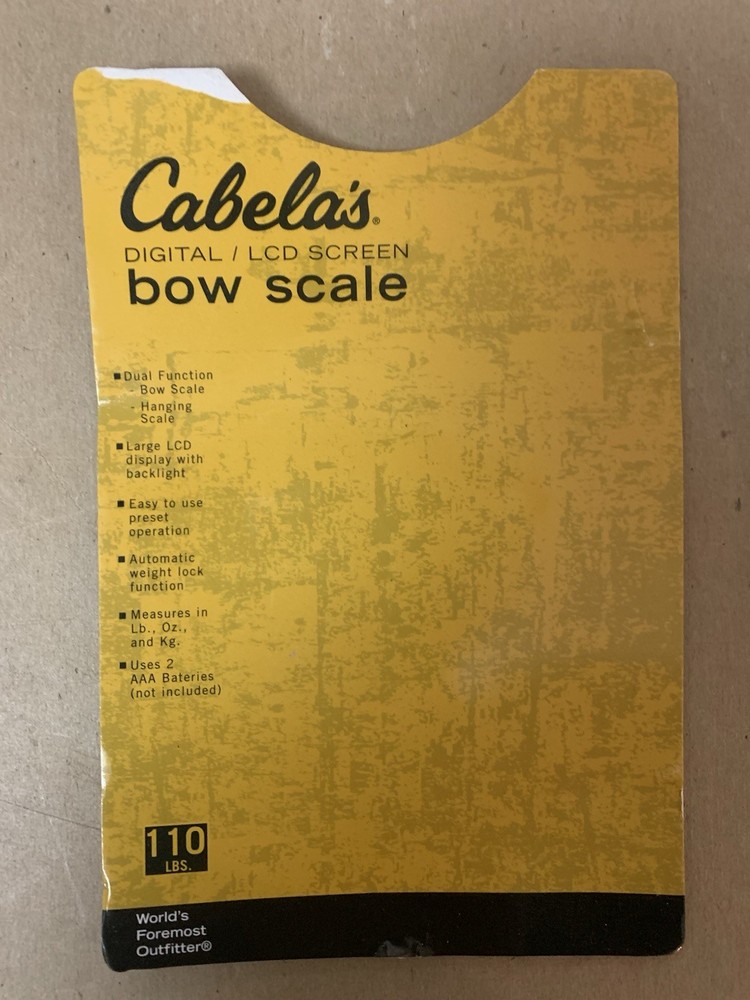 CABELA'S BOW HANGING SCALE DIGITAL LCD SCREEN 110LB MAX ARCHERY GAME