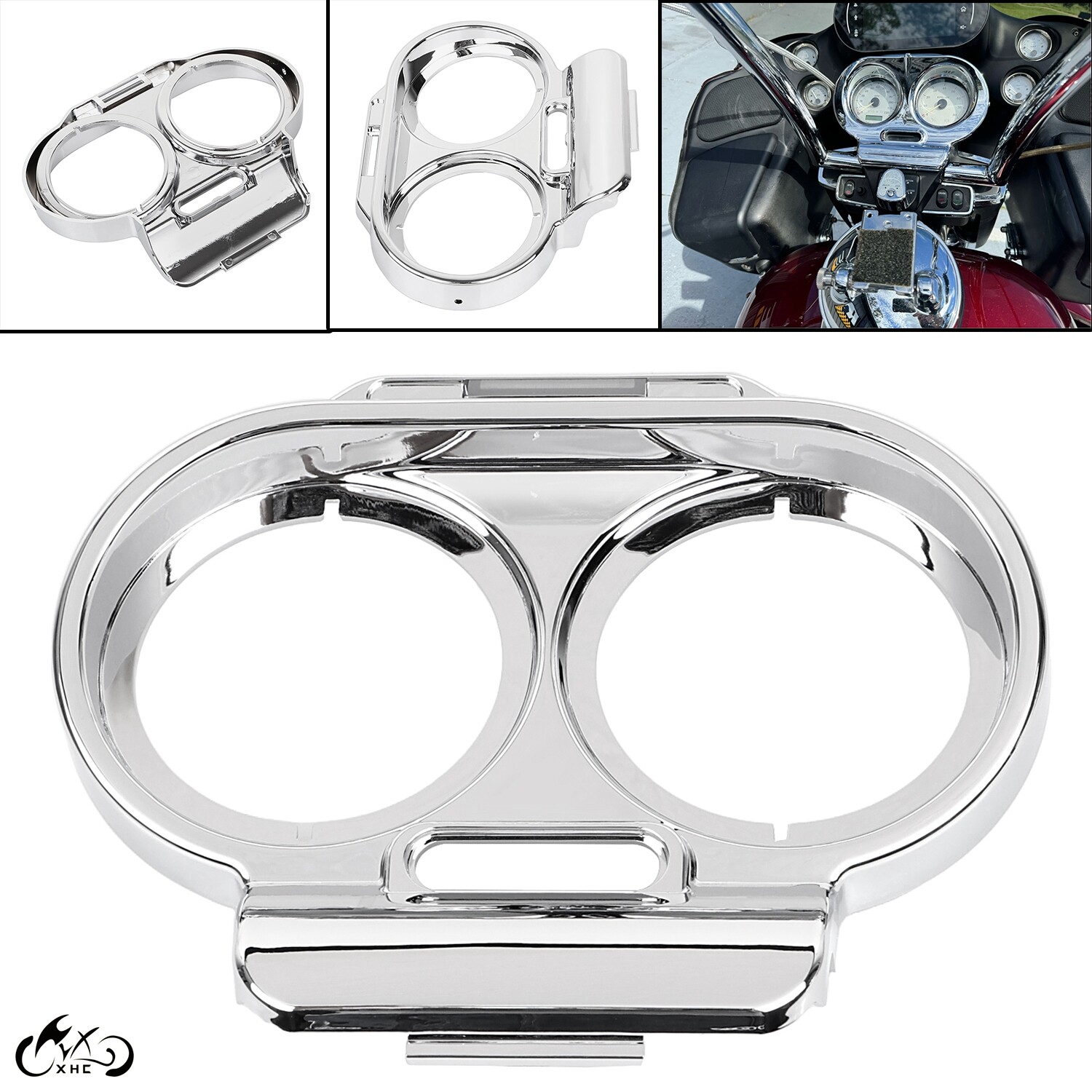 Chrome Gauge Cover Nacelle Housing Fairing For Harley Road Glide Custom FLTRX