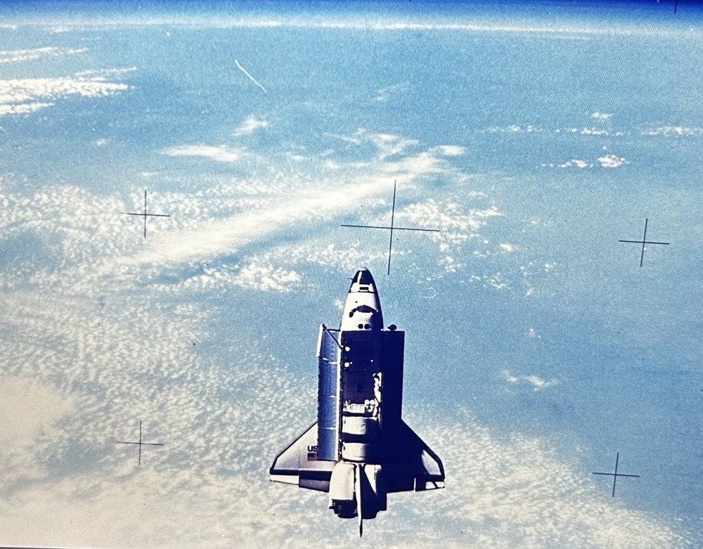 1983 NASA KSC Shuttle Challenger STS-7 Orbits Earth Presentation Transparency