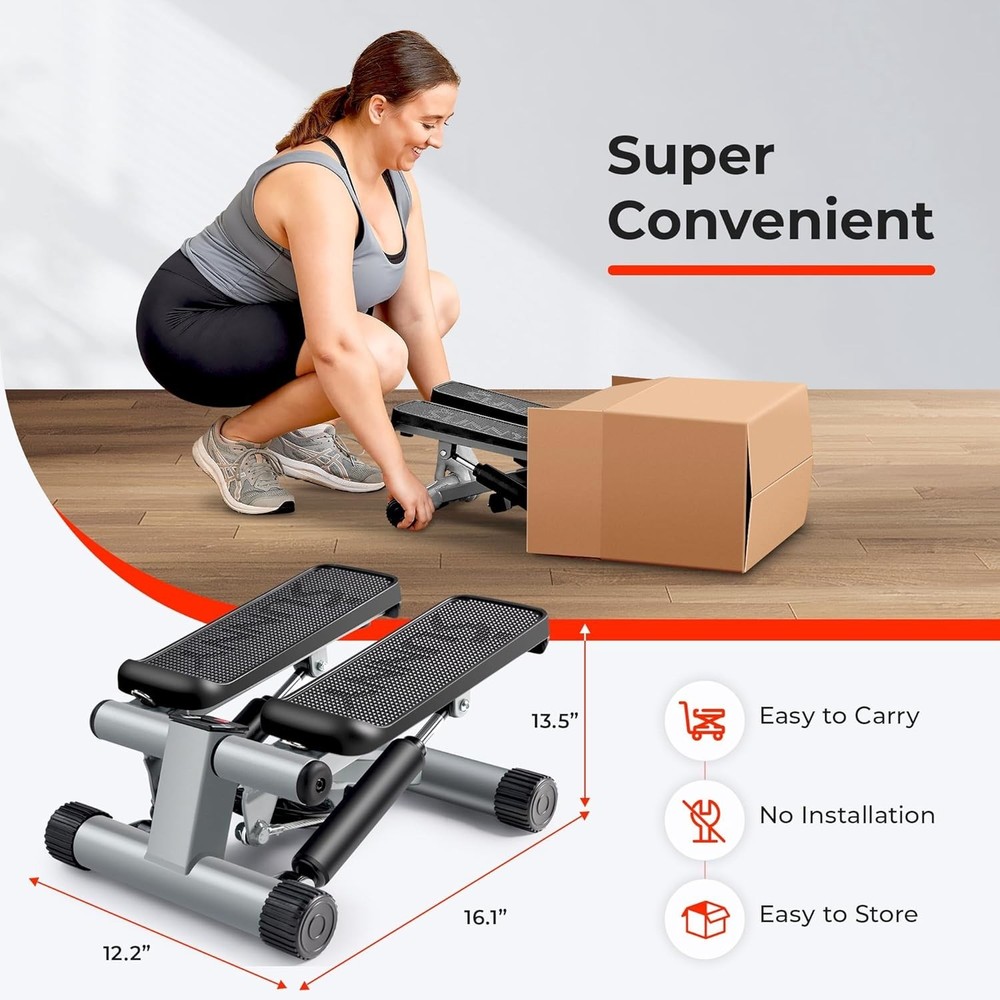 Versatile Mini Stepper for Home Workouts - 300lb Capacity, Easy Storage Solution