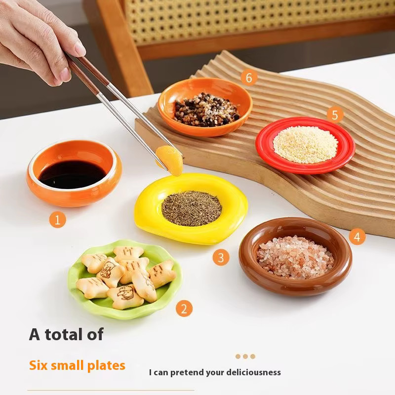 Stackable 6-Layer Hamburger Plate Set Mini PP Dinner Plates with Sauce Container