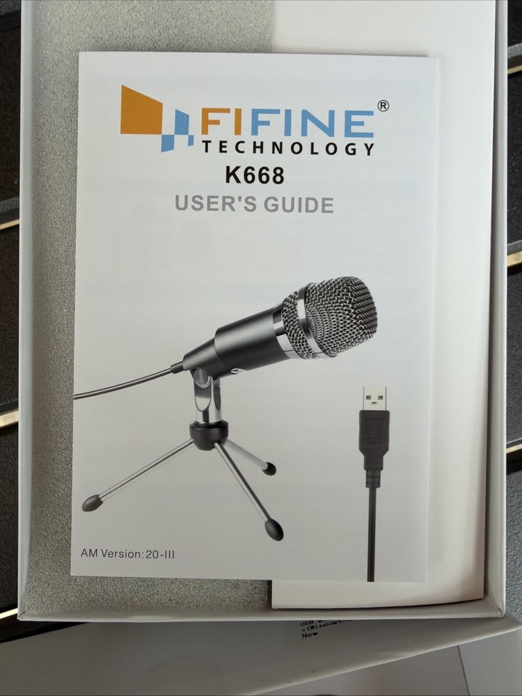 Fifine K668 USB Studio Microphone with Stand - Studio/DJ/Sing/Talk