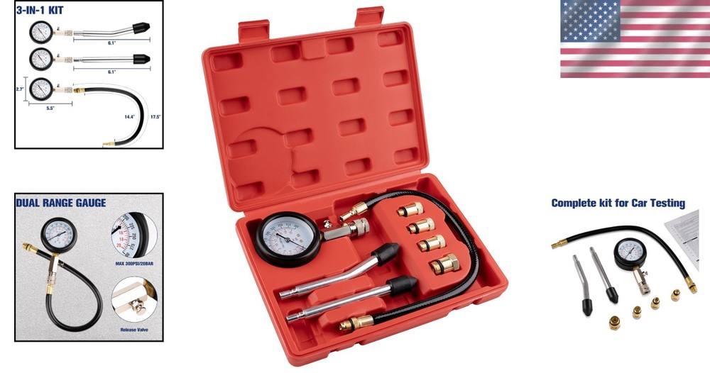 TU-21 Cylinder Leak Down Tester Kit Engine Compression for Car Motorcycle