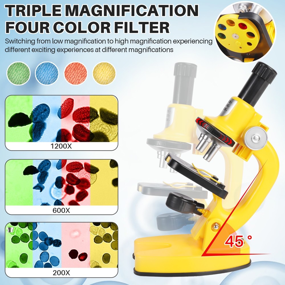 Kids Desktop Scientific Microscope Set Science Kits Science Microscope Toy