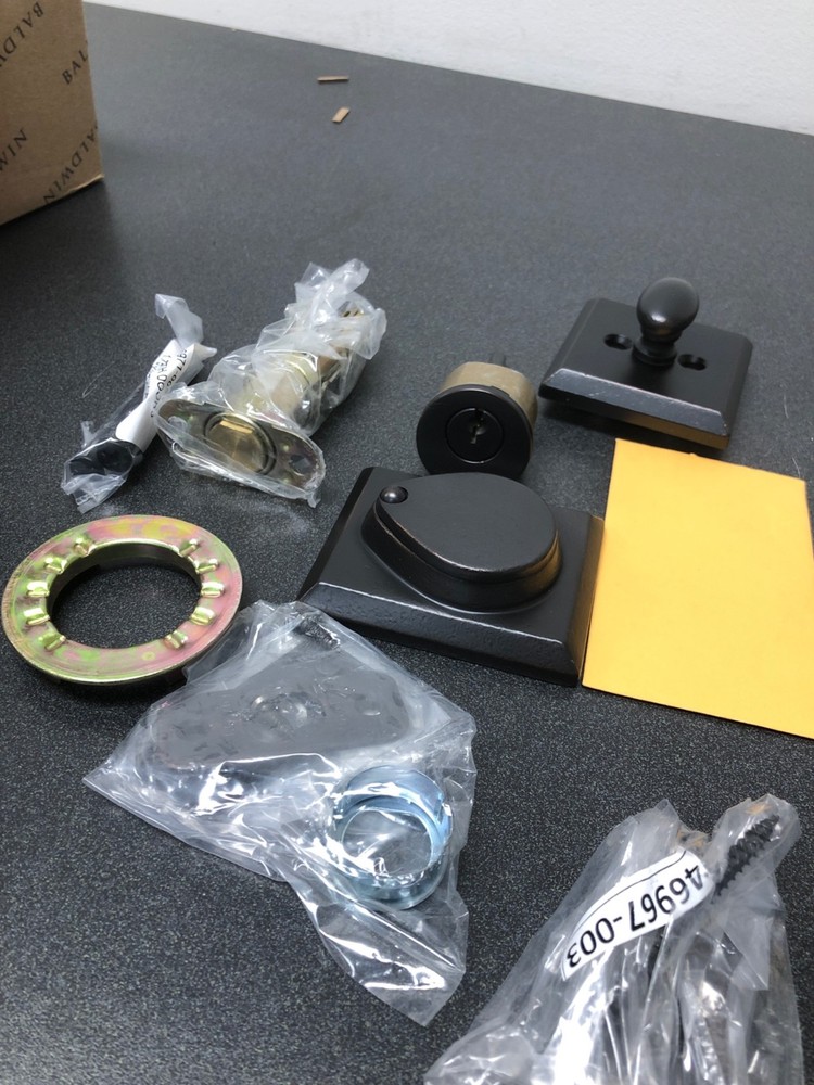 Baldwin Rustic Square Standard C Keyway Single Cylinder Keyed Entry Deadbolt