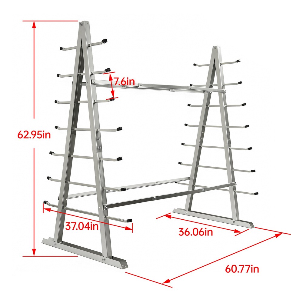 2000LBS 7-Tier Floor Standing Horizontal Storage Rack for Lumber/Pipe Adjustable