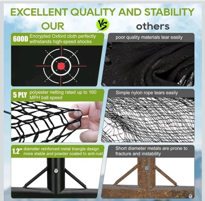 10x7FT Golf Practice Net with 2 Side Nets - Easy Set Up Backyard Driving Range,