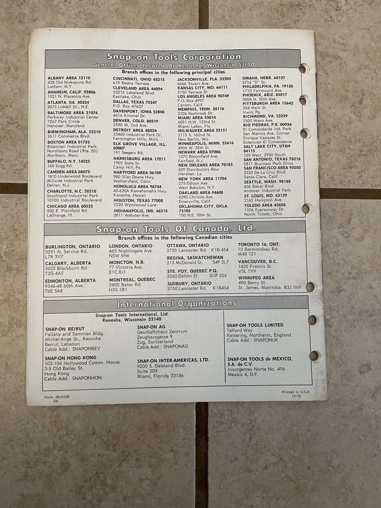 Snap On MT496a Emission Exhaust Performance Analyzer