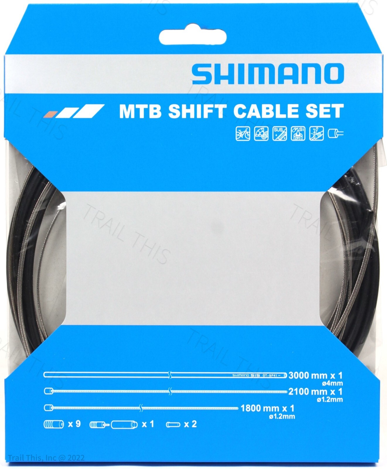 Shimano MTB Bike Shift Cable/Derailleur Set Black Housing Stainless OT-SP41S