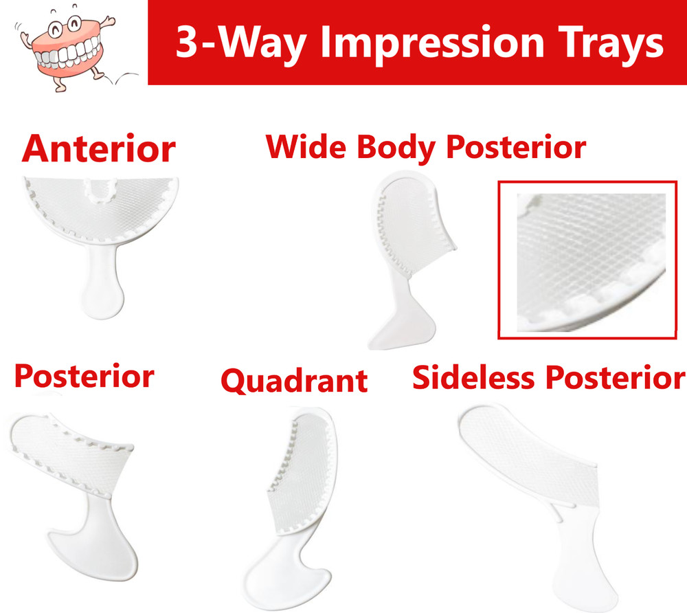 Dental Impression Bite Registration Triple Trays Mold (Choose Size & Quantity)